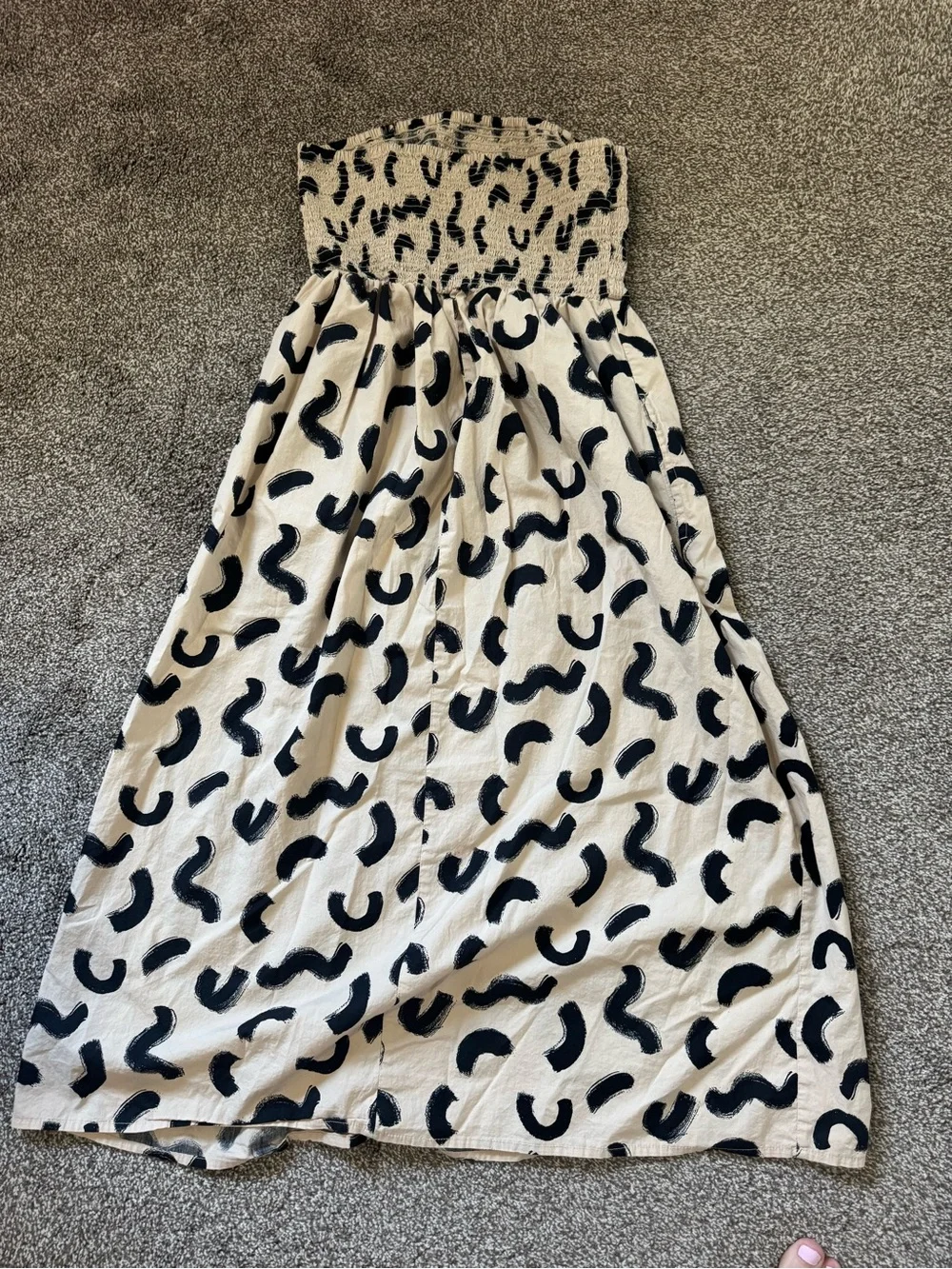 a new day Beige and Black Smocked Strapless Maxi - Picture 5 of 5
